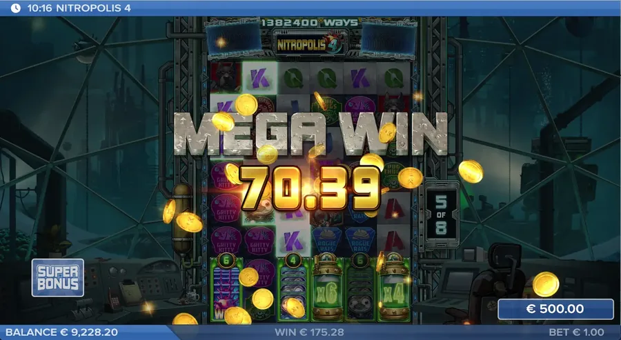 Nitropolis 4 mega win celebration