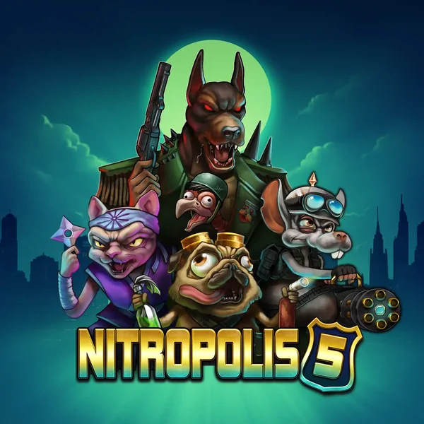 Nitropolis 5 slot key art with the four animal gangs